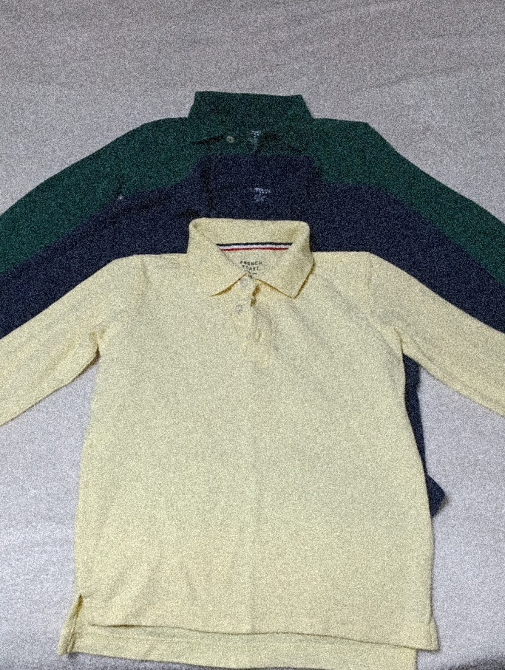 French Toast Boys Long-Sleeve Polo Shirts - Yellow, Navy, Green